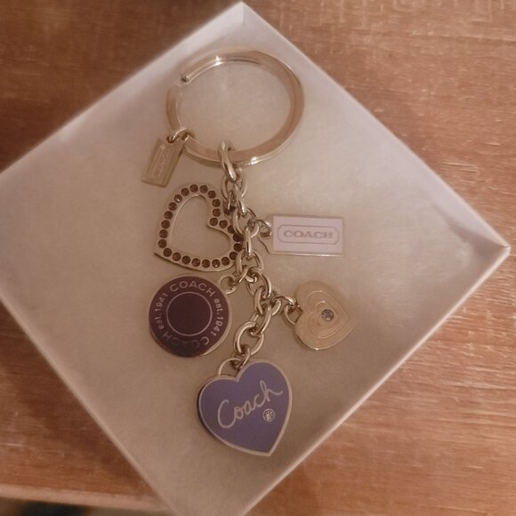 Coach - Purple Hearts Keychain (Brand New)(Gift box included) - Picture 1 of 7
